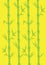 Minimalist Bamboo Vector Illustration on Bright Yellow Background