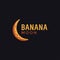 Minimalist banana moon logo icon