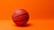 Minimalist Basketball Ball On Vibrant Orange Background