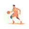 Minimalist Basketball Player Illustration on White Background for Sports Posters and Web Design.