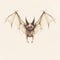 Minimalist Bat Artboard: Nostalgic Surrealism With Symmetry And Balance