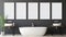 Minimalist Bathroom Design With White Bathtubs And Sinks