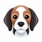 Minimalist Beagle Dog Face Svg Vector Illustration