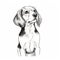 Minimalist Beagle Dog Portrait Design Vector Illustration