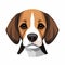 Minimalist Beagle Emoji Vector Illustration