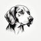 Minimalist Beagle Head Illustration On White Background