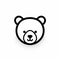 Minimalist Bear Icon On White Background: Aquirax Uno Inspired Design