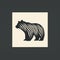 Minimalist Bear Illustration: Dark Gray And Light Brown American Iconography