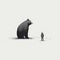 Minimalist Bear Illustration In The Style Of Edward Gorey And Oliver Jeffers