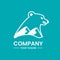 minimalist bear and mountain logo concept. animal, combination, creative, modern and line logotype