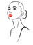 Minimalist beauty portrait of woman with long neck