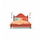 Minimalist Bed Illustration In Flat Design Style