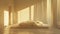 A minimalist bedroom at dawn, with soft, rhythmic breathing of a sleeping person