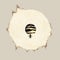Minimalist Bee Illustration With Isolated Tree Ring
