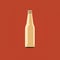 Minimalist Beer Bottle Illustration On Red Background