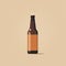 Minimalist Beer Bottle Vector Illustration On Beige Background