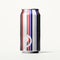 Minimalist Beer Can With Red, White, And Blue Stripes