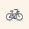 Minimalist Bicycle Icon On Beige Background - Simple Line Art Design