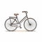 Minimalist Bicycle Line Art With Brown Handlebar On White Background