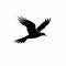 Minimalist Black Bird In Flight Illustration