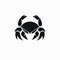 Minimalist Black Crab Logo: Detailed Science Fiction Illustration