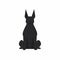 Minimalist Black Doberman Dogue Icon - Soft Minimalism Concept