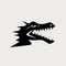 Minimalist Black Dragon Head Icon: Playful Negative Space Design