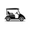 Minimalist Black Golf Cart Icon - Graphic Design Inspiration