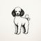 Minimalist Black Line Sketch Art Of A Poodle
