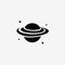 Minimalist Black Saturn Planet Logo - Science-based Design