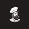 Minimalist Black And White Chef Icon Logo With Vintage Aesthetics