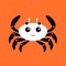 Minimalist Black And White Crab Avatar With Orange Background