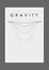 Minimalist black and white design for the cover of a scientific conference and other events, vector. Gravity and the