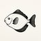 Minimalist Black And White Fish Drawing - Traditional Oceanic Art