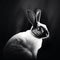 Minimalist Black And White Rabbit Art