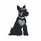 Minimalist Black And White Schnauzer Icon On White Background