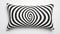 Minimalist Black And White Spiral Pillow - Optical Illusion Design