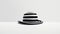 Minimalist Black And White Striped Hat Stand - Conceptual Digital Art