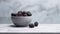 Minimalist Blackberry Bowl On Polished Concrete Background