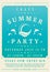 Minimalist blue vintage summer nightclub disco party poster template vector flat illustration