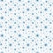 Minimalist blue white seamless pattern with Snowflakes for Christmas, New year, Winter design. Vector hand drawn background