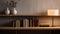 Minimalist Bookshelf Decor With Subtle Lighting And Neo-geo Style