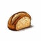 Minimalist Bread Illustration With Explosive Pigmentation