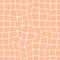 Minimalist bright mosaic seamless pattern. Peach Fuzz wavy distorted grid on a white background.Ideal for printing baby clothes,