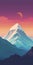 Minimalist Broad Peak Poster With Majestic Everest - October Sunrise