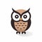 Minimalist Brown Owl Icon - Simplistic 2d Design