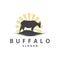 Minimalist Buffalo Logo Template Illustration Symbol