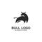 minimalist bull logo design illustration simple modern vector template