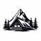 Minimalist Cabin Logo: Clean And Bold Black & White Design