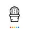 Minimalist cactus icon,Vector and Illustration